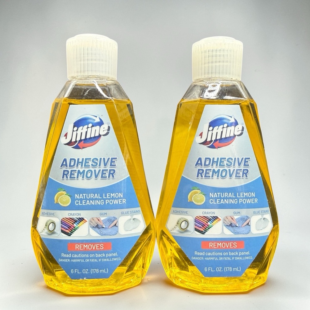 Jiffine Adhesive Remover 6oz (2 Pack) Surface Safe Sticker‎ Glue Gum Grease Tape
